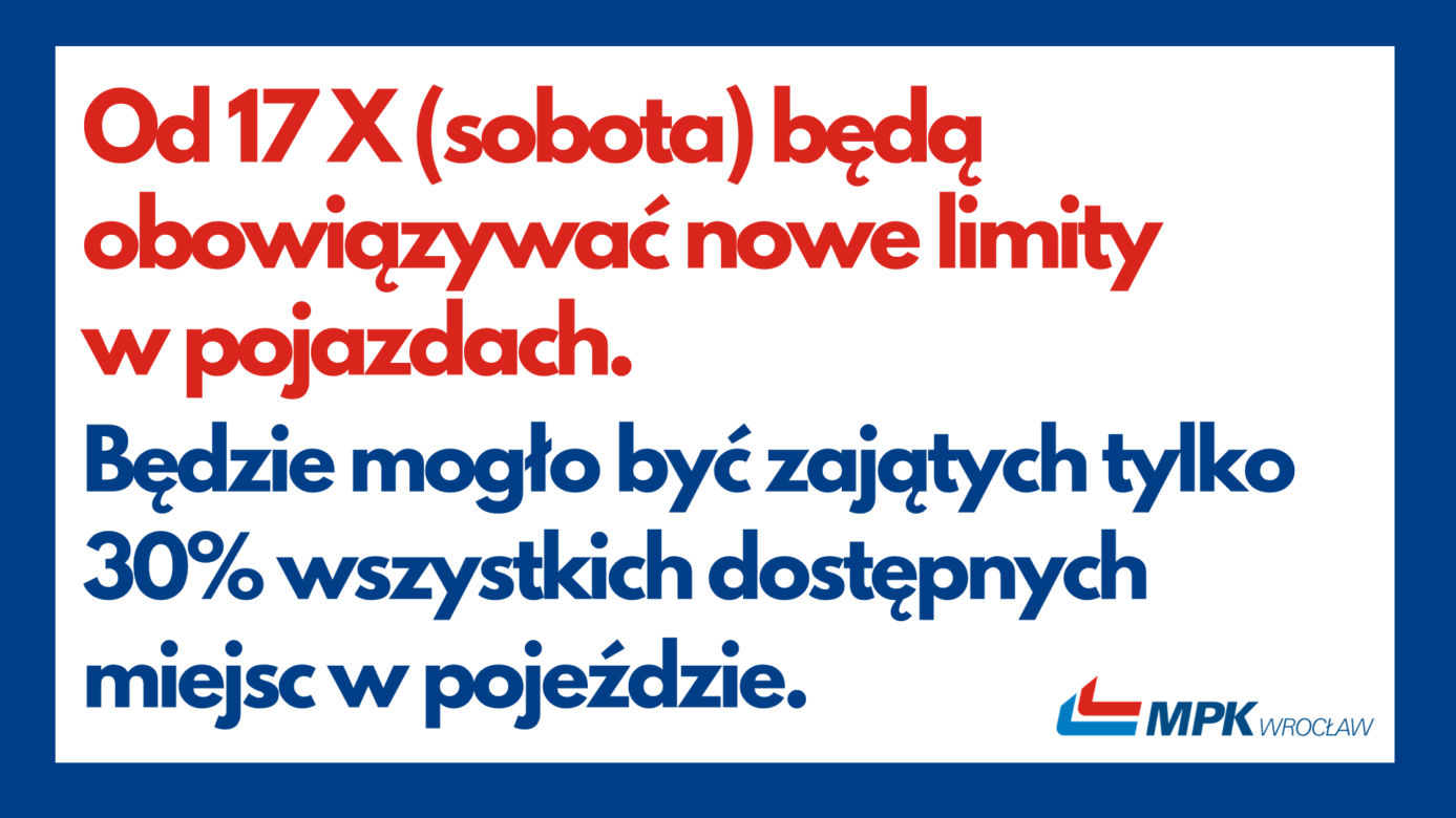Nowe obostrzenia w tramwajach i autobusach MPK Wrocław