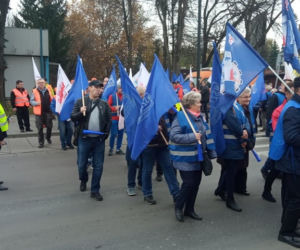 Protest hutników w Krakowie