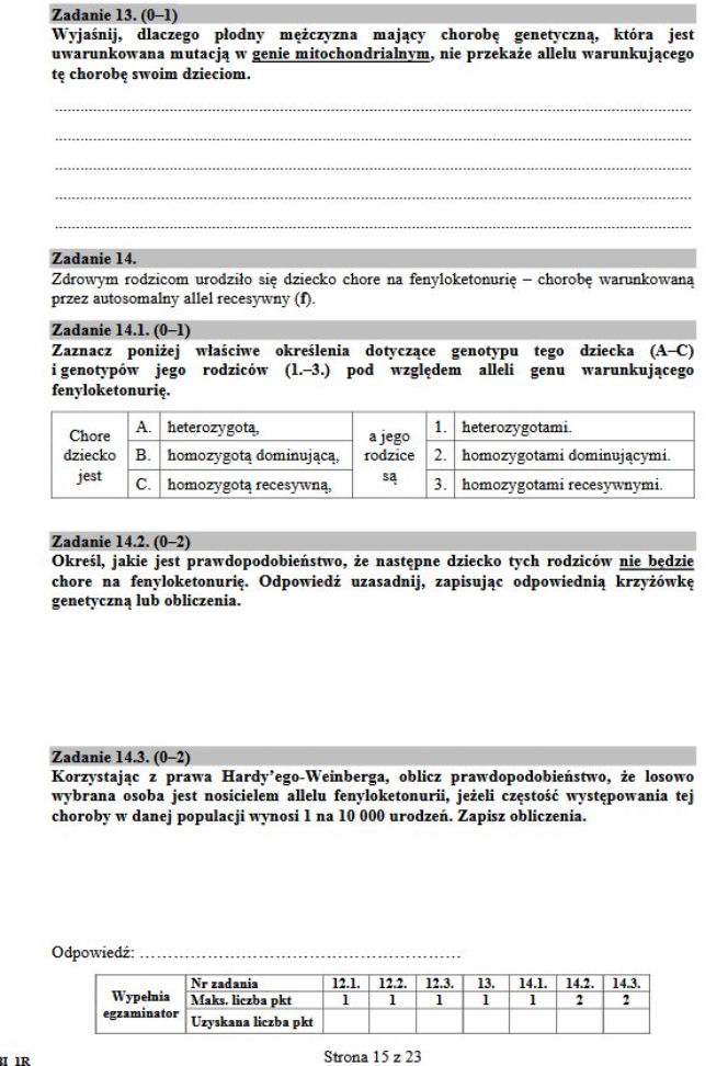 Matura 2017 biologia