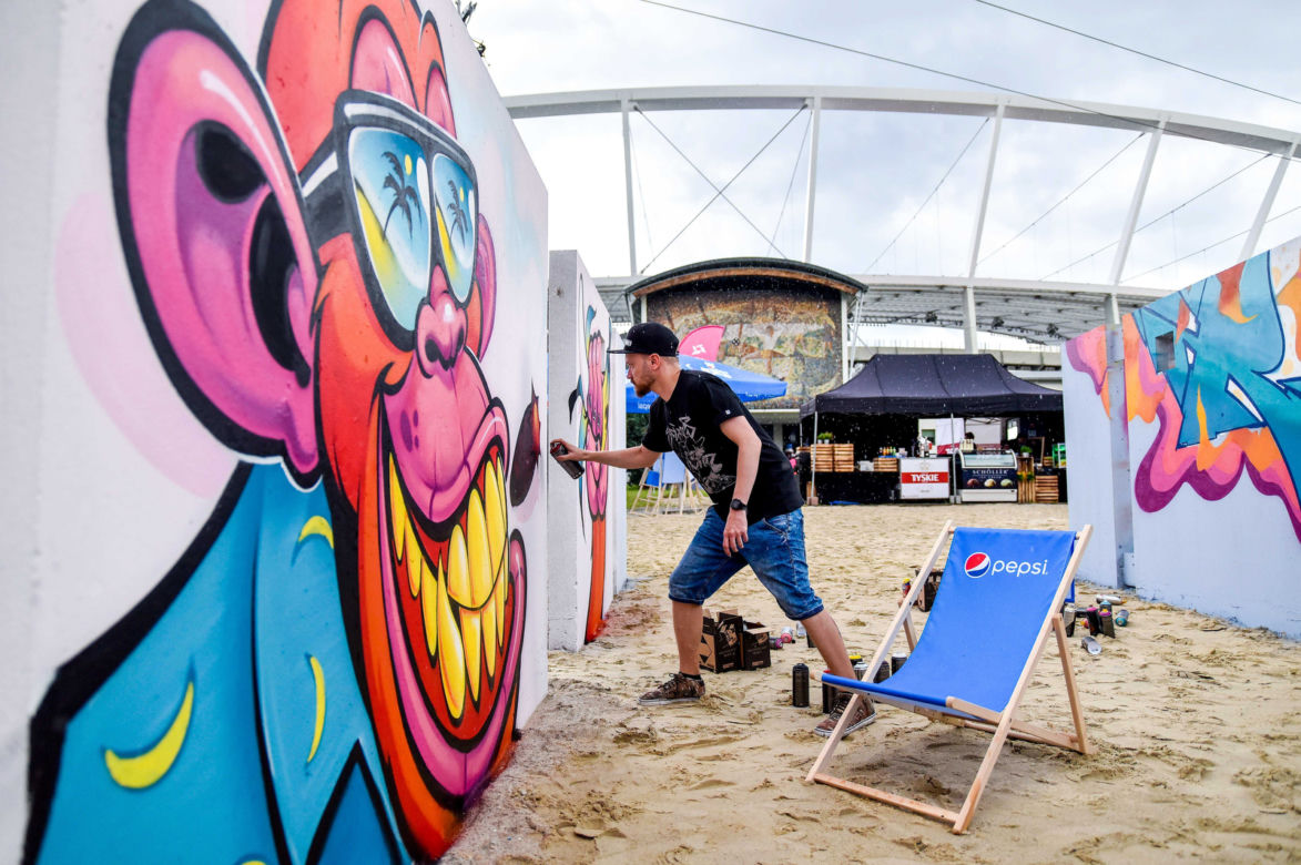Tak wygląda sztuczna plaża przy Stadionie Śląskim. Rozkręcaliśmy tam imprezę w ramach Eska Summer City