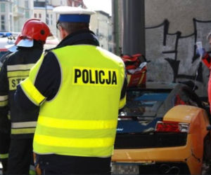 wypadek Lamborghini Gallardo w Sopocie