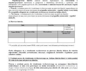 wniosek 500+ Dziennik Ustaw