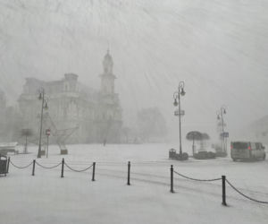 Burza śnieżna w Nowym Sączu