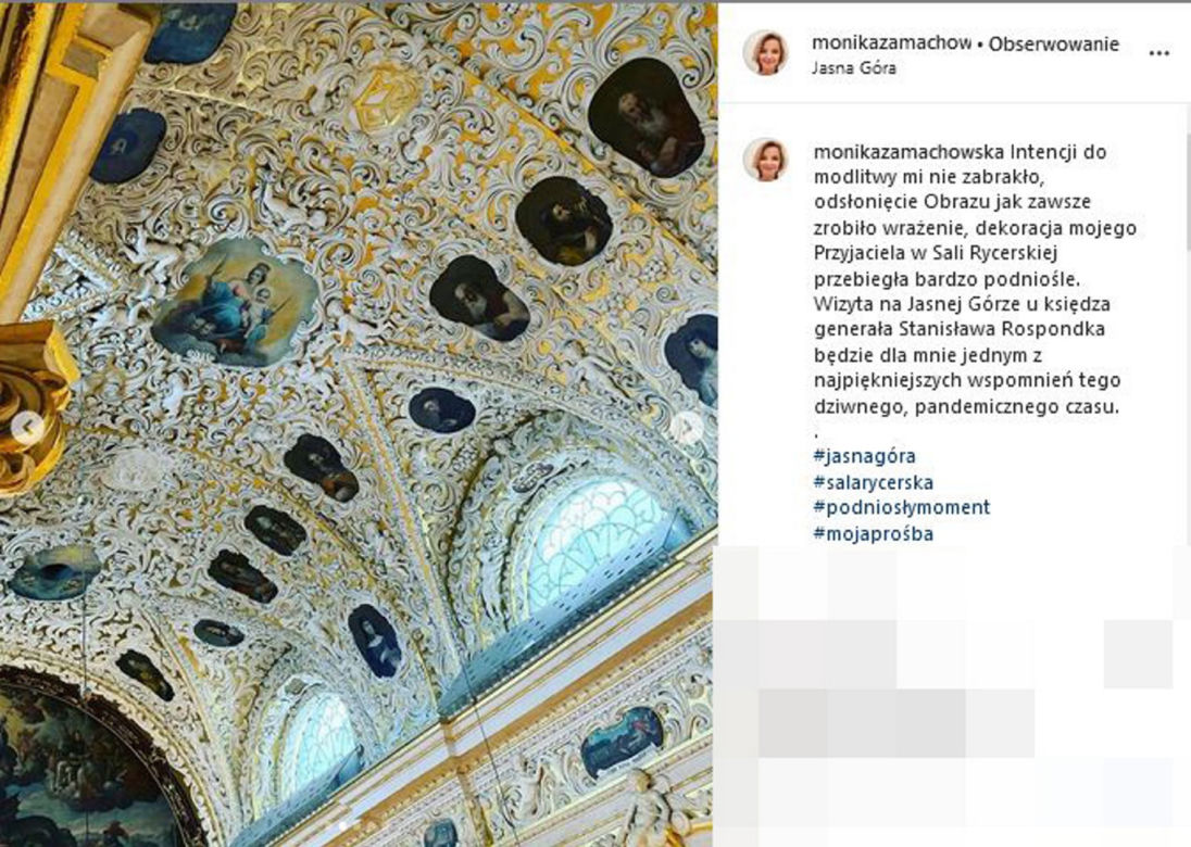 Monika Zamachowska modliła się  w Częstochowie, o zdrowie męża 