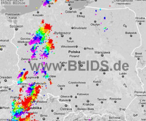 Burze w Polsce, 28.07.2012 - MAPA z godz. 17.45-19.45