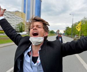 Michał Kołodziejczak, protest przedsiębiorców w Warszawie