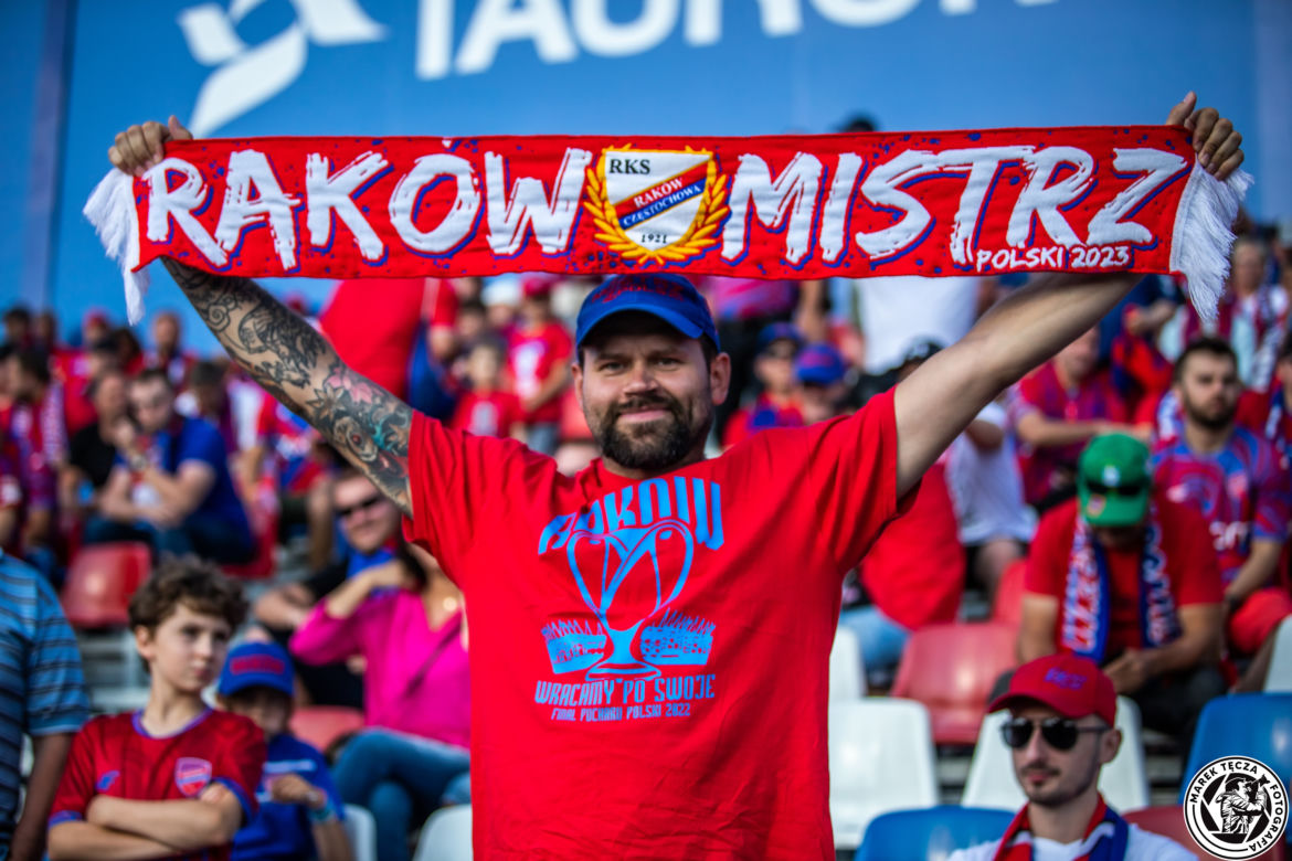 Kibice podczas meczu Raków Częstochowa - Jagiellonia Białystok 