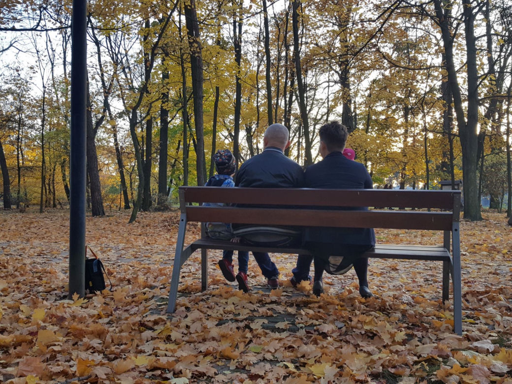 Park 1000-lecia w Lesznie na chwilę przed zachodem słońca