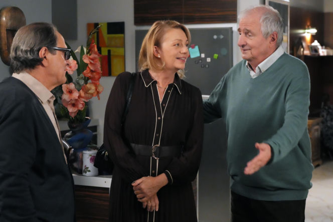 Barwy szczęścia, odc. 3332. Jerzy (Bronisław Wrocławski), Wanda (Maja Barełkowska), Krzysztof Jaworski (Jacek Kałucki)