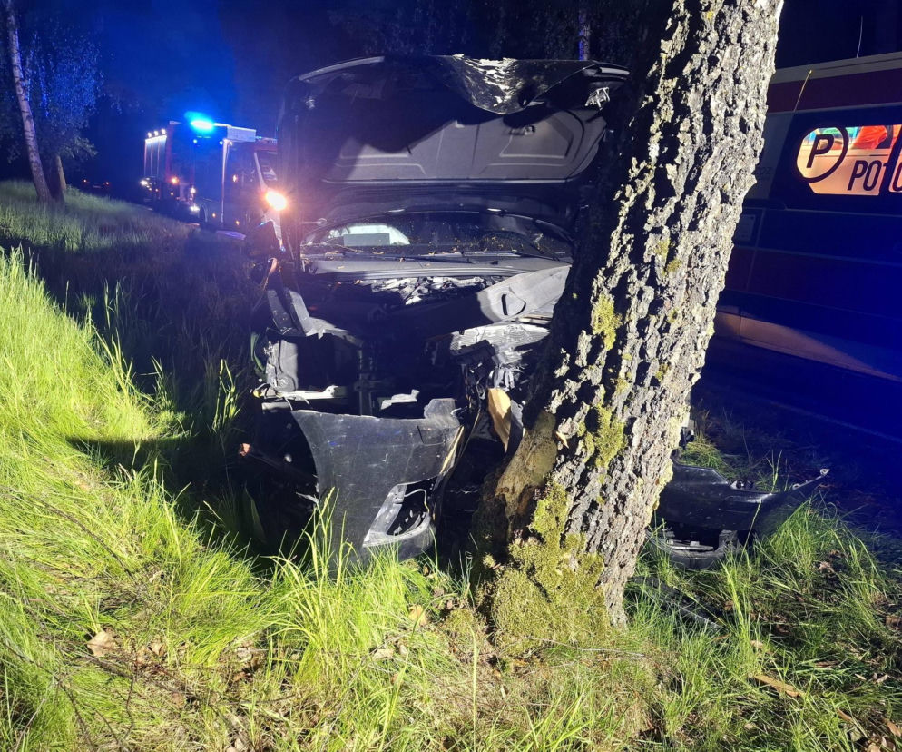 Uderzył autem w drzewo. Chciał uniknąć zderzenia z sarną