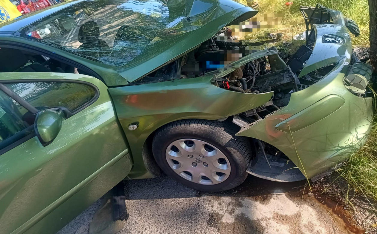 Jechali na obiad do rodziny. Rozbili się na drzewie. "Dobrzy ludzie, zawsze pomocni"