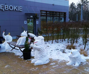 Rzeźby ze śniegu na pętli Głębokie