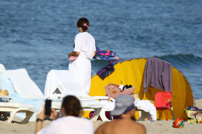 Anna Czartoryska-Niemczycka na plaży