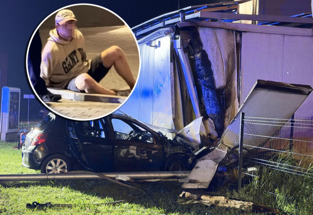 Autem uderzył w stację benzynową. Kierowca był kompletnie pijany
