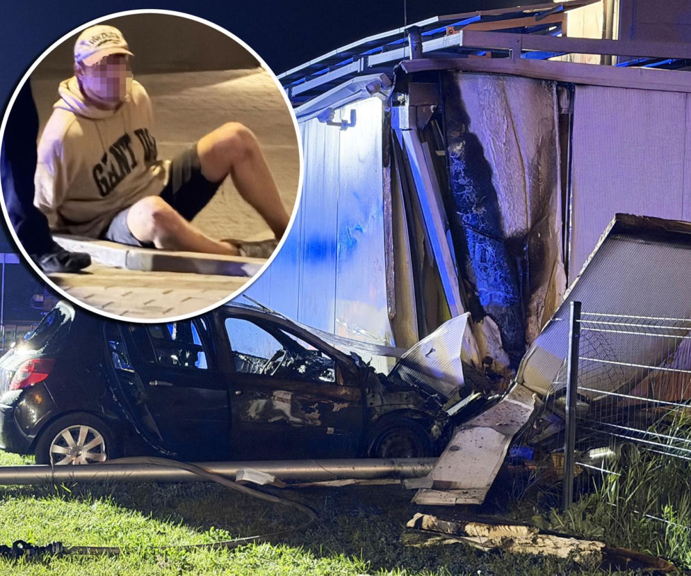 Wjechał w stację benzynową. Wybuchł pożar