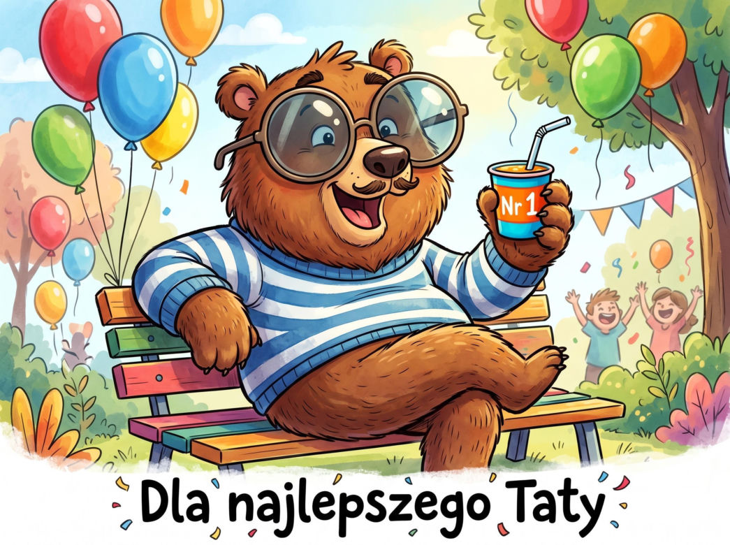 Zabawna kartka na Dzień Taty