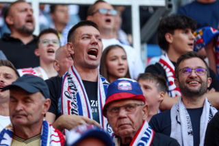 Fani robili co mogli, piłkarze też. Mamy dużo zdjęć kibiców z meczu Górnik - Ferencvaros