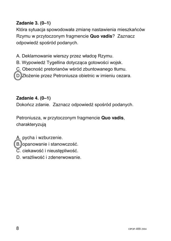 Egzamin ósmoklasisty 2020 - język polski - odpowiedzi