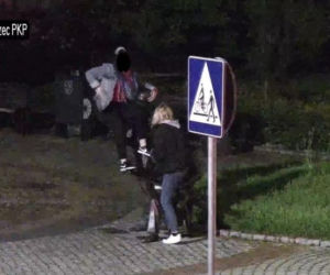 Nocne imprezowanie w Rybniku. Pijana młodzież wspinała się na pomnik, zrywała tulipany i... sikała na budynki [ZDJĘCIA]