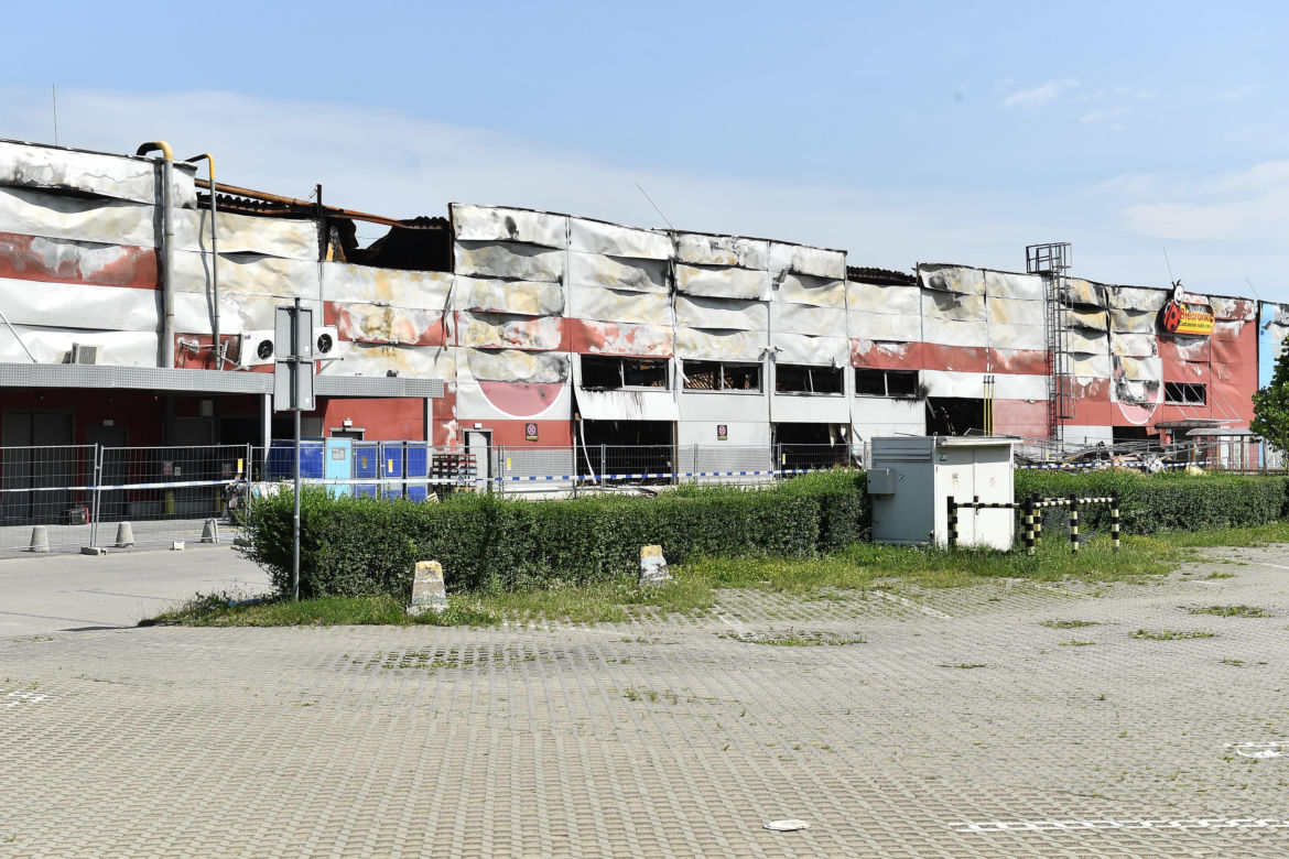 Marywilska 44 po pożarze (czerwiec 2024)