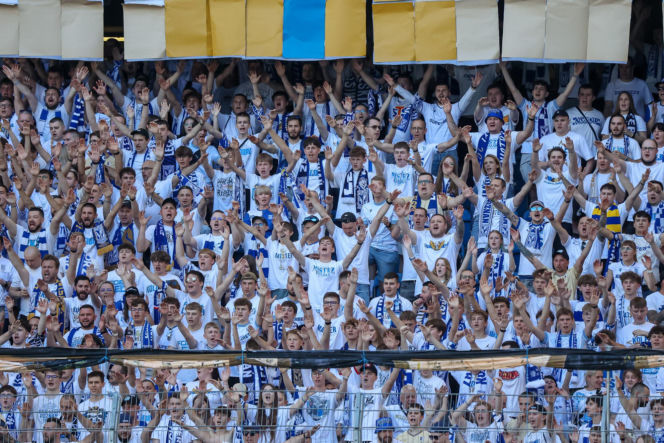 Kibice na meczu Lech - Wisła