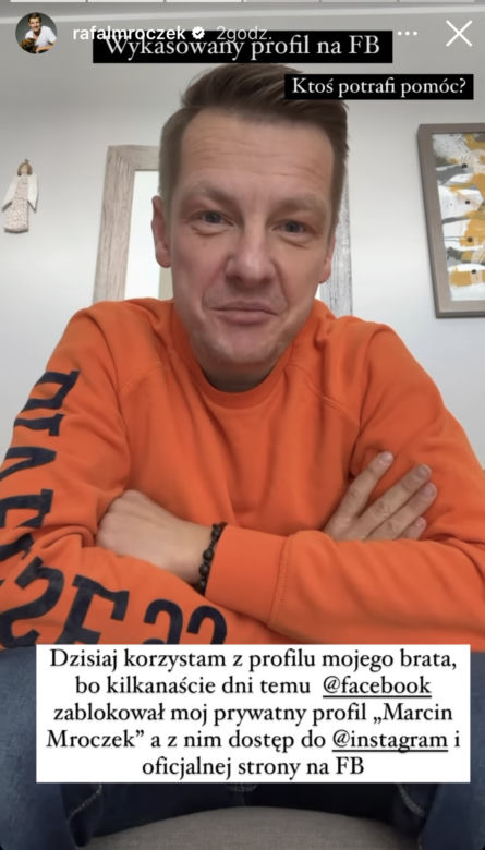 Marcin Mroczek prosi o pomoc w odzyskaniu konta na social mediach
