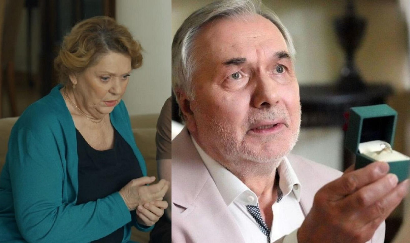 Barwy szczęścia, odcinek 3201. Józefina (Elżbieta Jarosik), Andrzej (Leon Charewicz)