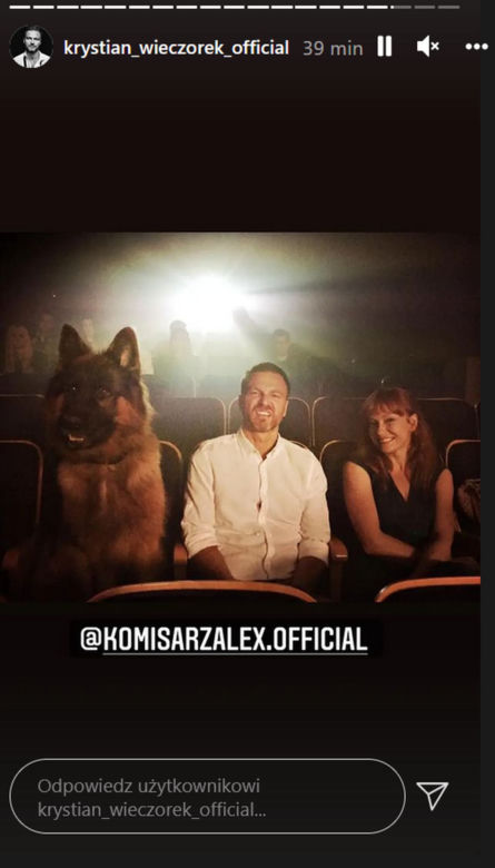 Komisarz Alex. Krystian Wieczorek (Piotr Górski), Magdalena Walach (Lucyna) na planie