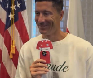 Robert Lewandowski przed wylotem do USA