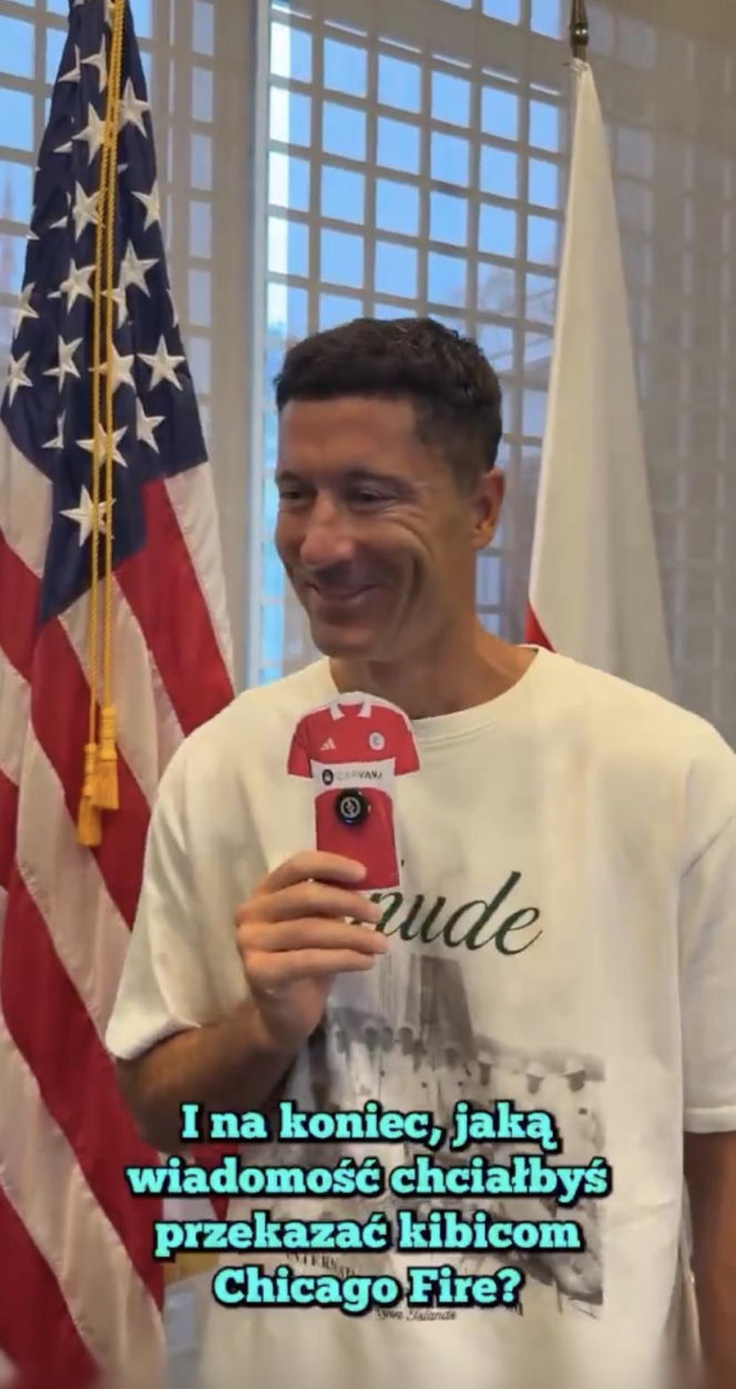 Robert Lewandowski przed wylotem do USA