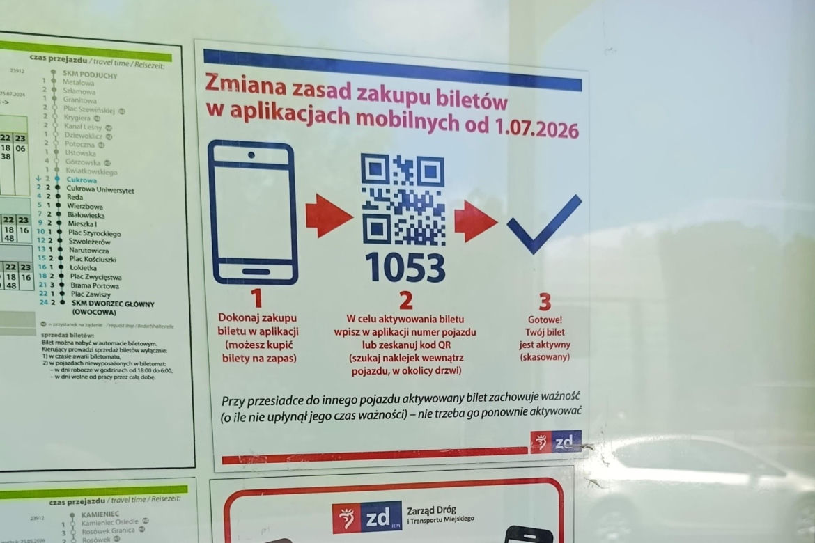 Kody QR w tramwajach i autobusach
