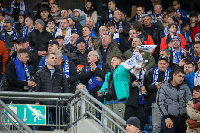 Kibice na meczu Lech Poznań - Warta Poznań