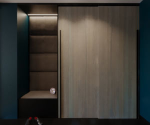 Elegancki salon z kuchnią - projekt koncepcyjny