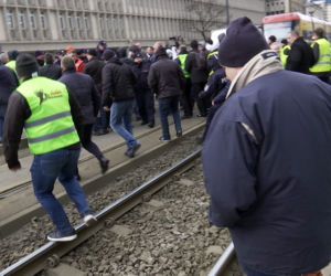 Protest taksówkarzy w Warszawie