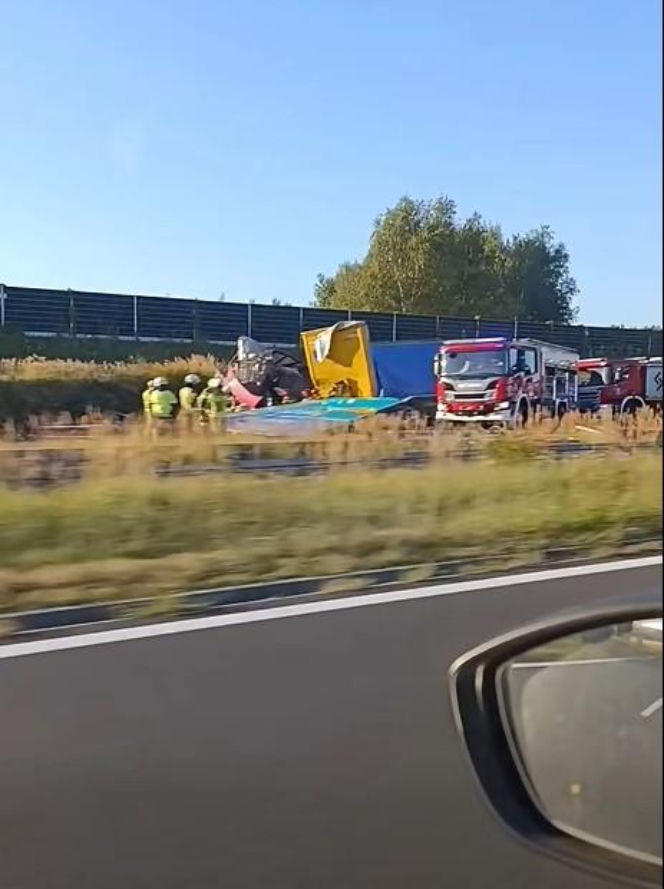 Wypadek na A1 w Śląskiem