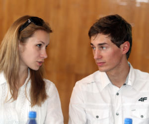 Kamil Stoch i Ewa Bilan-Stoch w Proszowicach
