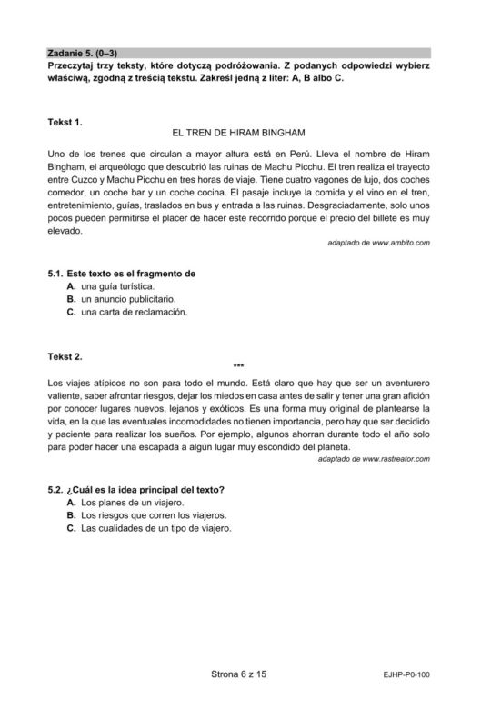 Matura próbna 2021: Język HISZPAŃSKI. Odpowiedzi i arkusze sprawdzisz TUTAJ [ARKUSZE CKE]