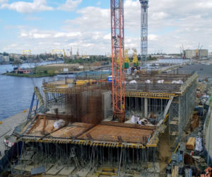 Budowa Morskiego Centrum Nauki w Szczecinie - kwiecień 2020