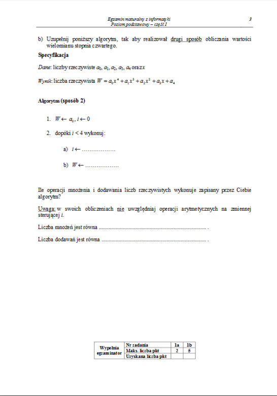 Matura 2013, informatyka poziom podstawowy 
