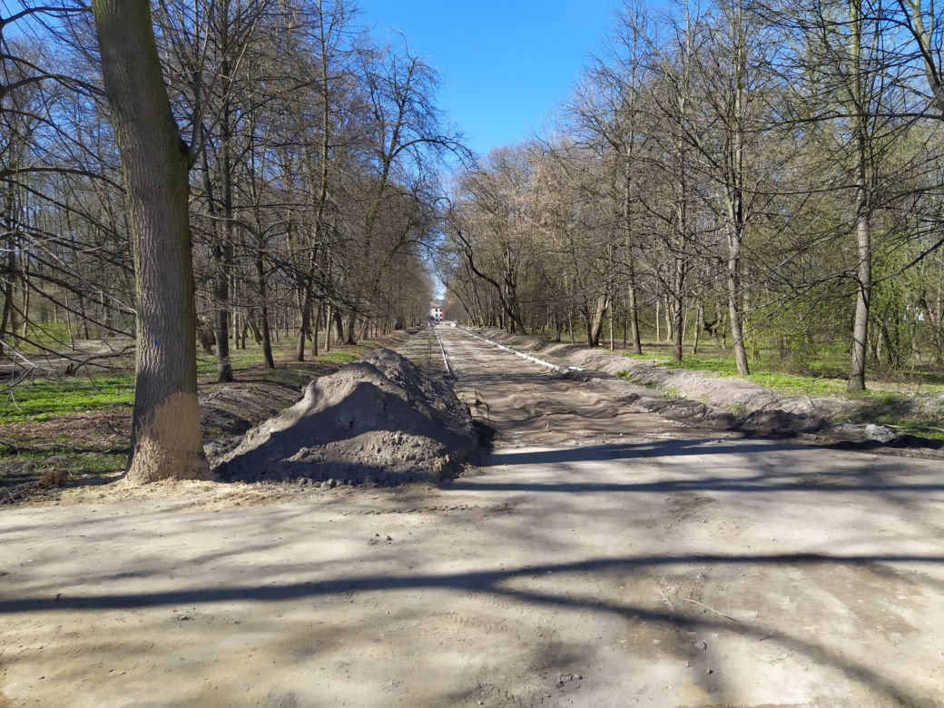 Park Aleksandria w Siedlcach w czasie remontu i prac rewitalizacyjnych - 29.03.2023