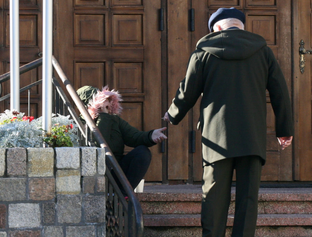Lech Wałęsa na niedzielnej mszy