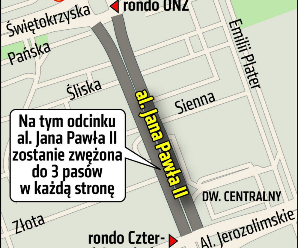 Zmiany w centrum Warszawy