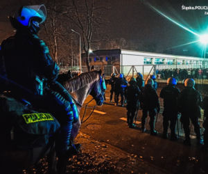 Policyjne interwencje podczas meczu Górnik Zabrze - Legia Warszawa