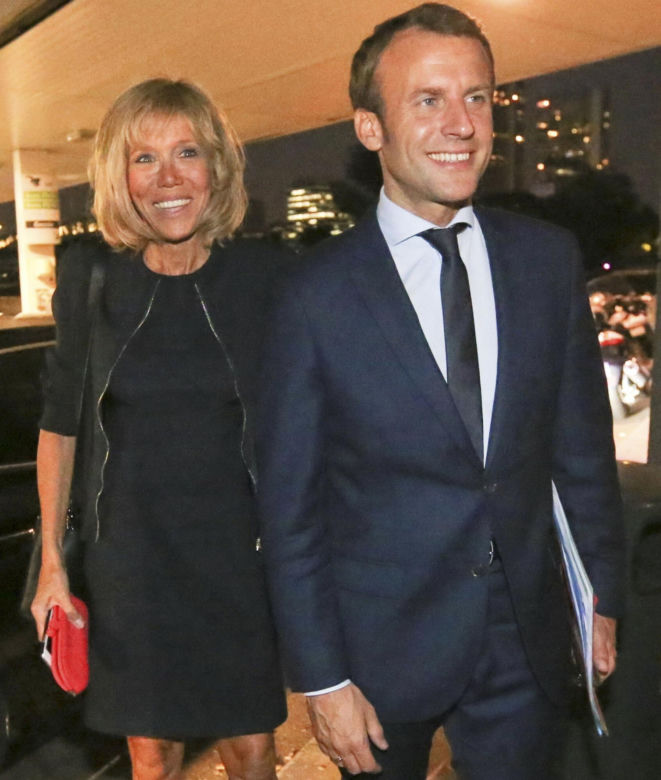Emmanuel Macron z żoną Brigitte Macron