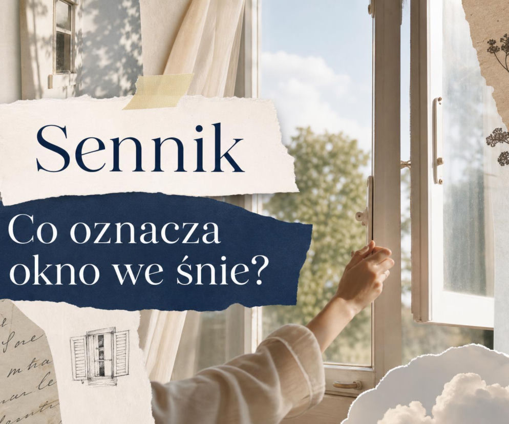 Ręka osoby otwierającej jasne okno na tle drzew. O symbolice okna w senniku przeczytasz na SE.