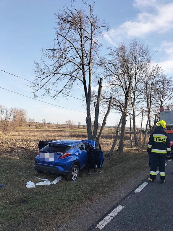 Noworoczny horror pod Garwolinem. 55-latek roztrzaskał hybrydę na drzewie