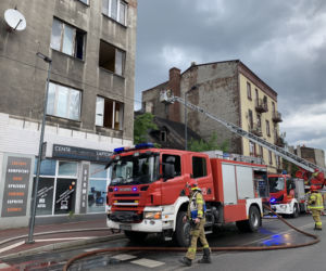 Pożar kamienicy w centrum Sosnowca