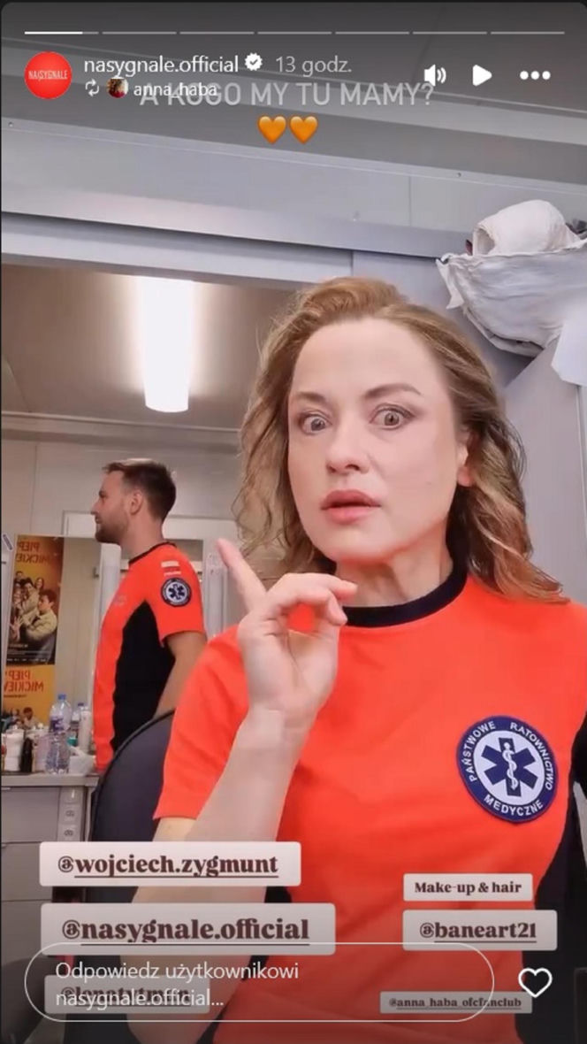 Wojciech Zygmunt i Anna Haba na planie "Na sygnale"