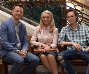 Pierwsza miłość. Leokadia (Halina Skoczyńska), Krystian (Patryk Pniewski), Michał (Wojciech Błach)