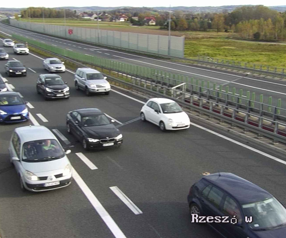 Korek na autostradzie A4 w Małopolsce